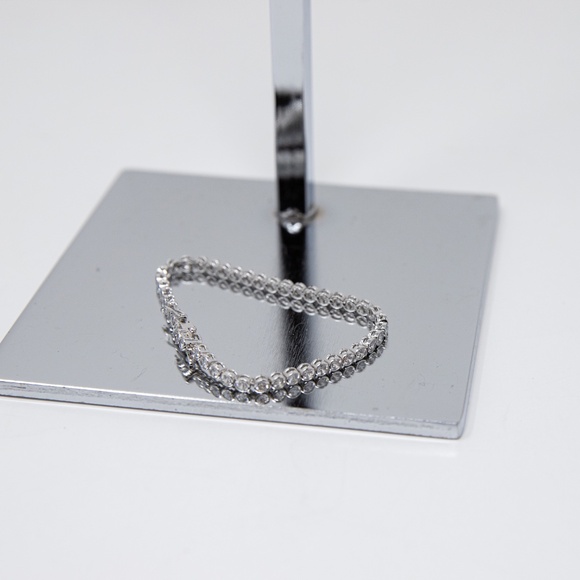 CC Skye Cubic Zirconia Crystal Diamond Jewel Round 925 Sterling Silver Bracelet - Picture 2 of 4